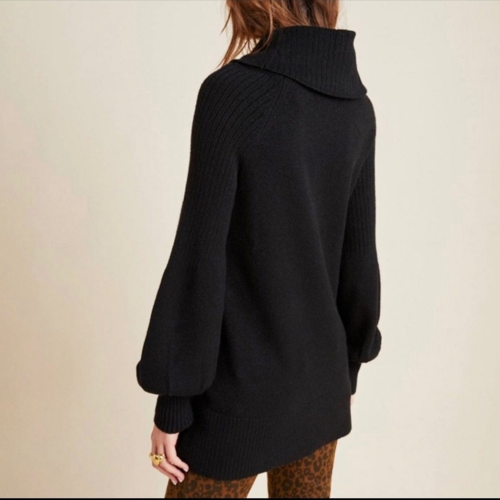 Anthropologie Paloma Cowl Neck Balloon Sleeve Pullover Sweater - Picture 2 of 10